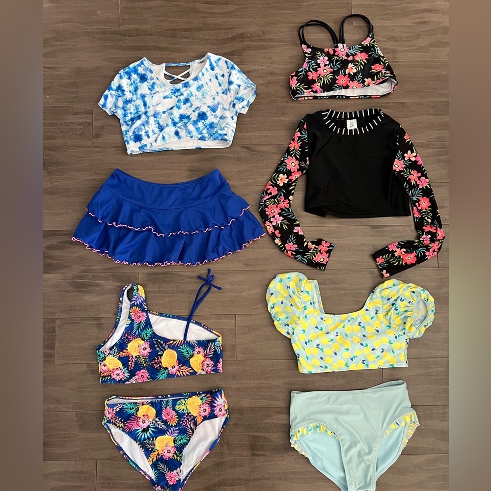 Cat & Jack swim bundle size 14/16, 18 Bikini, Bathing suit, tankini, rash guard